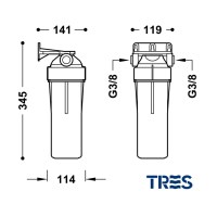 MEDIDAS SISTEMA FILTRADO DE AGUA TRES